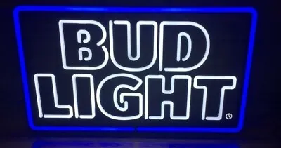 Bud Light Beer Neo Neon Led Light Up Back Bar Sign Game Room Restaurant Bar Pub • $124.99