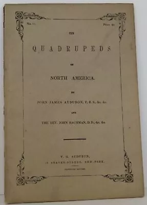 John James Audubon John Rev Bachman / Quadrupeds Of North America 1st #2202114 • $900