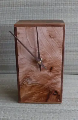 Handmade Modern Clock Design Figured Maple Face And Walnut Sides & Walnut Hands • $45