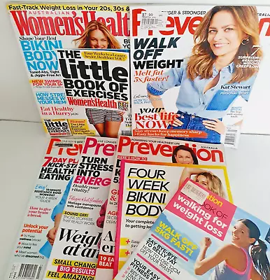 Women's Health Magazine Prevention Bundle X7  Exercise Diet Health Bikini Body • $29.98