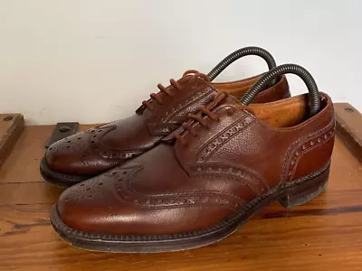 Super Hampton For Briggs Vintage Brown Leather Country Brogues Shoes Uk 8 • £69.99