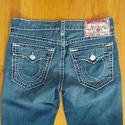 🔥 True Religion RICKY SUPER T Mens Jeans 36x32 Straight Flap Pockets Y2K • $98