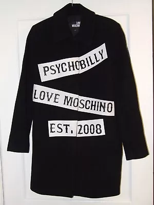 RARE Love Moschino – Psychobilly Printed Wool Blend Coat - U.S. Size 2 • $80