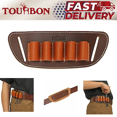 Tourbon Leather Ammo Belt Band Slide Shells Holder Cartridge Carrier Hunting USA • $17.09