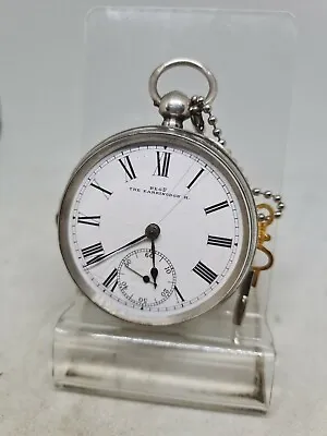 £85 • Buy Antique Solid Silver The Farringdon Waltham Pocket Watch 1888 Working Ref1831