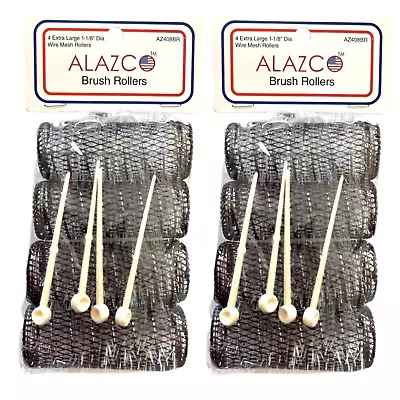 8 Pc Vintage Style Hair Rollers Xlarge BRUSH ROLLERS & 8 PINS (8 XL Rollers) • $13.78