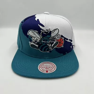 Mitchell & Ness Charlotte Hornets Paintbrush Adjustable Snapback Hat Cap • $29.99