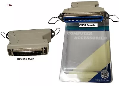 PTC SCSI Adapter HPDB50 (Half Pitch DB50) Male To CN50 (Centronics 50) Female • $12.99