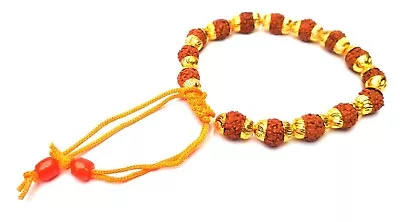 5 Mukhi Rudraksha Bracelet 5 Face Rudraksh 7 Mm Natural Beaded Wrist Bracelet • $8.99