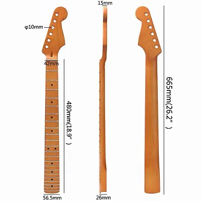 DIY Yellow 22 Fret Electric Guitar Neck Canada Maple For Fender ST Replacement • $43.99