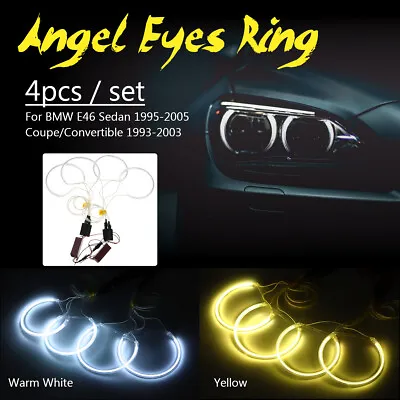 CCFL LED Angel Eyes Halo Rings For BMW 3 Serie E46 With Non-Projector Headlights • $26.99