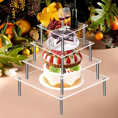 Cake Stand Acrylic Cupcake Hand Display Stand Wedding Birthday Set Table Stand • £7.62