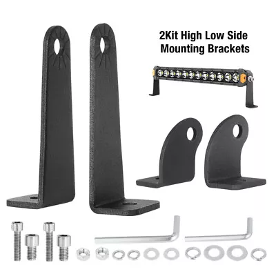 2-Pack Universal Side Mounting Brackets Holder For Straight Curved LED Light Bar • $12.95