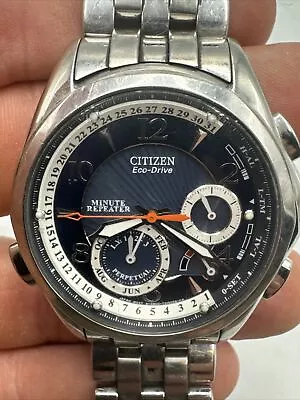 Citizen Eco Drive Minute Repeater Calibre 9000 G900-T009379 SN: 692441 Silver • $113.50