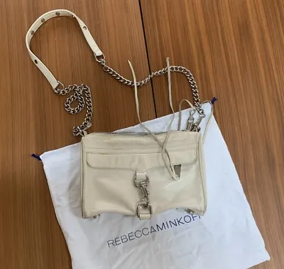 Rebecca Minkoff Classic Mini MAC Cream Ivory Leather Crossbody Bag With Dust Bag • £24.13