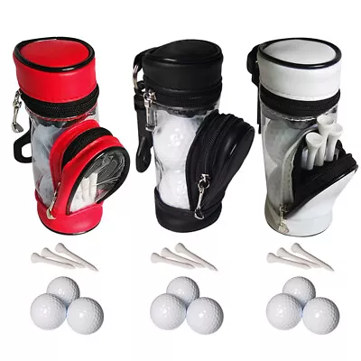 Portable Golf Ball Bag Leather Hanging Waist Carrier Pack Golf Ball Tees Holder • $14.49