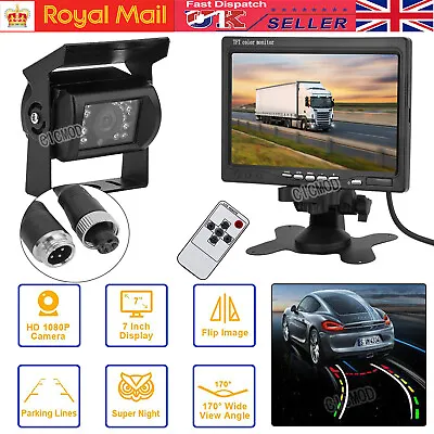 7  Inch Car Van Rear View Kit Reversing Parking Camera LCD Monitor Night Vision • £38.99