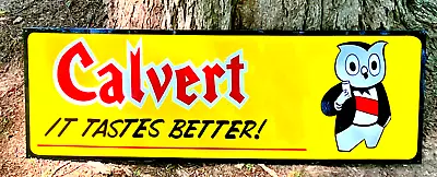 36” Vintage Hand Painted Calvert Whiskey Owl Advertisment Sign Bar Liquor Lounge • $125