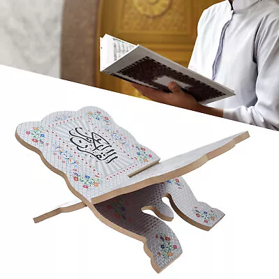 (White)Quran Stand Muslim Book Holder Islamic Style Wooden Book Rack For • £18.99