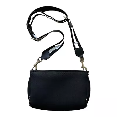 D Luxe Decjuba Black Neoprene Crossbody Bag Guitar Strap Medium Shoulder Travel  • $38.99