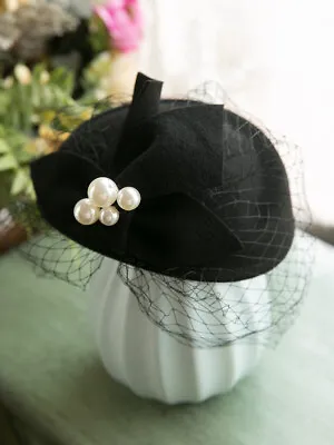 £21.89 • Buy Royal Pillbox Wedding Party Hat Hot Hat Mesh Veil Cap Headpiece Clip