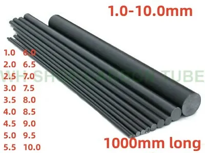 Carbon Fiber Rod 1 2 2.5 3 3.5 4 4.5 5 5.5 6 6.5 7 7.5 8 8.5 9 9.5 10 X L1000mm • $8.43