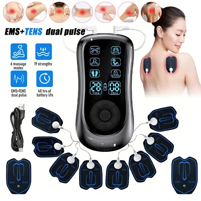 EMS+TENS Unit Muscle Stimulator Machine Pulse Massager Therapy Pain Relief USB • $19.99