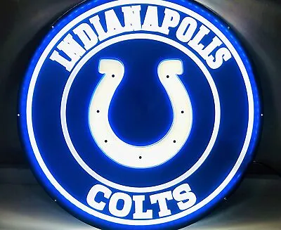 $107.99 • Buy New Indianapolis Colts 3D LED Neon Light Sign Lamp 16  Beer Bar Wall Decor