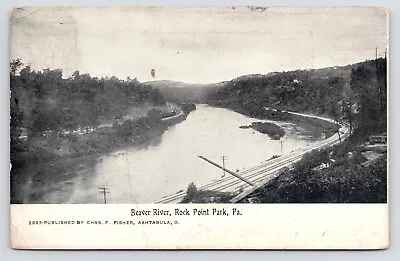 1901 Beaver River Rock Point Park Railroad Ellwood City Pennsylvania PA Postcard • $9.99