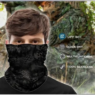 Mask Bandana Hunting Facemask Headband Camo Neck Gaiter Buff Scarf Tube Outdoors • $13.99