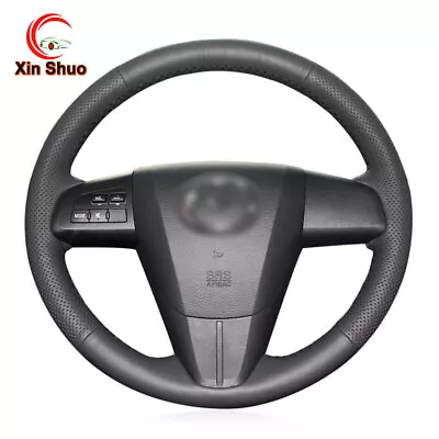 Black Artificial Leather Car Steering Wheel Cover For Mazda 3 Axela 2010-2013 • $44.90