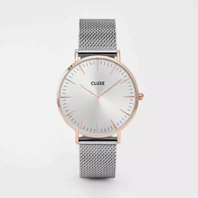 CLUSE Boho Chic Mesh Rose Gold/Silver 38mm Dial CW0101201006 • $149