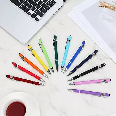 Pen Screens Ballpoint Pen Stylus Tip Soft Touch Click Metal Pen Stylus 12Pcs • $12.22