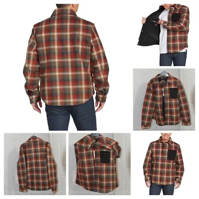 New! Men’s Wool Blend Shirt Jacket Pendleton Color Red (Rust Gray Plaid) S Small • $59.88