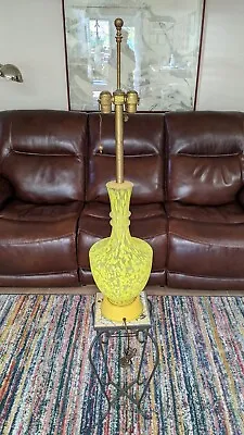 Tall Marbro Yellow Vintage Murano Glass Table Lamp Rare • $450