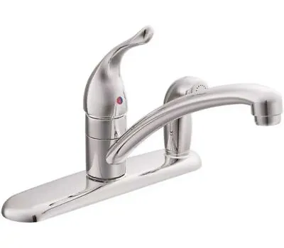 Moen 7434 Chrome Chateau Single Handle Kitchen Faucet With Side Spray • $103.37