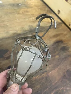 VINTAGE ANTIQUE Steam Punk LIGHT Mechanics Drop Light  CAGE 12 Volt 27 Ft • $45