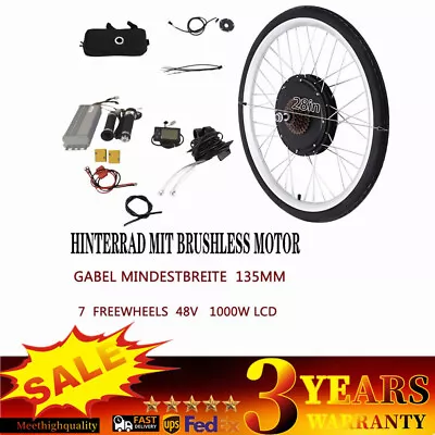 EBike Conversion Kit 28  Rear Wheel 48V 1000W Motor Electric Bike With LCD USA • $203.30