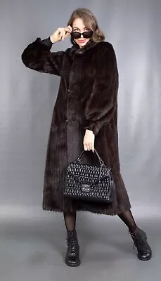 11907 Gorgeous Reversible Mink Coat Luxury Fur Very Long Beautiful Look Size M • $1