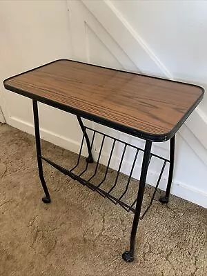 Vintage Tea Trolley Wooden With Metal Legs Storage • £10