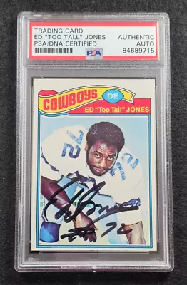 1977 ED TOO TALL JONES Signed Topps ROOKIE Card-DALLAS COWBAOYS-PSA • $99.99