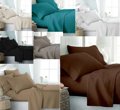 400 Thread Count Luxury 100% Egyptian Cotton Extra Deep Fitted Sheets All Sizes • £10.99