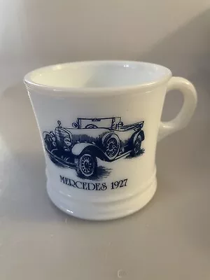 Vintage Surrey Cup Shaving Mug Milk Glass White 1927 Mercedes Car Made In USA • $14.99