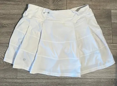 $29 • Buy Lululemon Women’s Pace Rival Skirt Size 8 White Workout Tennis Golf  Skort