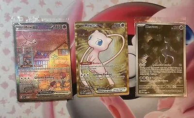 Pokémon TCG 151 UPC Metal Mew 205/165 Mewtwo SVP 052 Mew Ex 053 Promo Card Set • $12.99