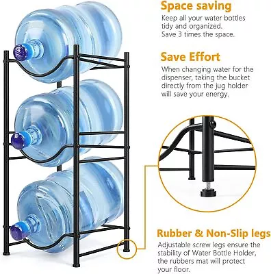 5 Gallon Water Bottle Holder 3 Tiers Heavy Duty Water Jug Rack Storage Organizer • $27.99