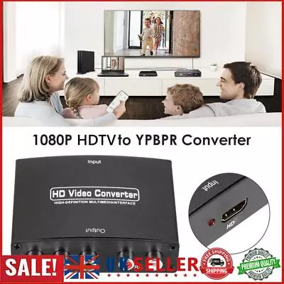 1080P HD Video Converter HDMI To YPBPR Component R/L Audio Adapter For TV PC GB • £12.29