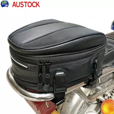 Waterproof Motorcycle Rear Seat Bag Large Black Tail Bag Luggage Saddle Box • $39.99