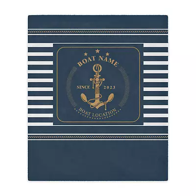 Personalized Boat Blanket Nautical Blanket Yacht Gift Lake Hause Decor • £59.75