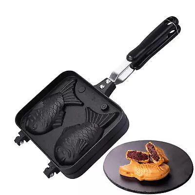 Taiyaki Fish Waffle Maker Japanese Fish Shaped Cake Pan Machine Non-stick • £28.43